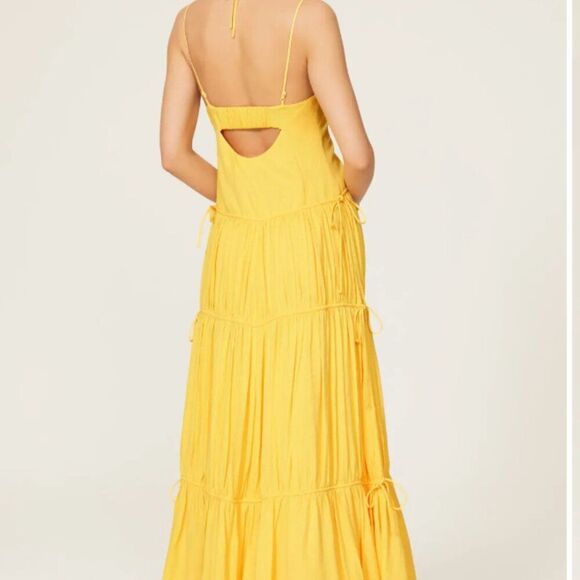 Jonathan Simkai Yellow Maxi sun dress Repaired Condition size small - Picture 6 of 10